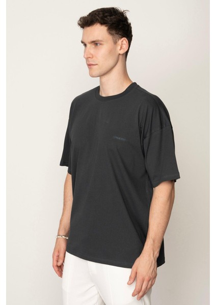Füme Oversıze Bisiklet Yaka Erkek T-Shirt E1025 fiyatları