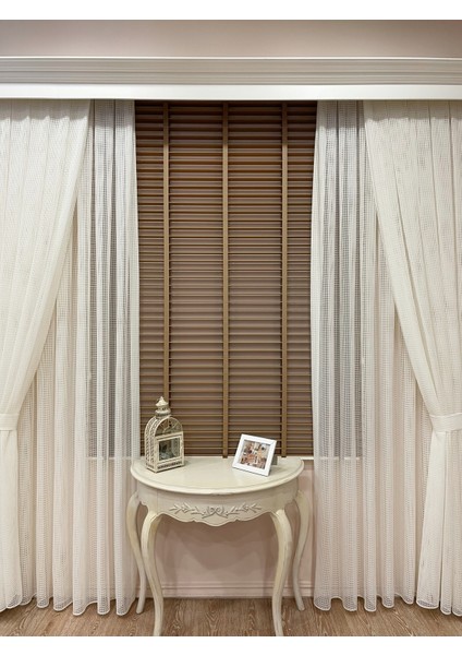 Meşe Rengi %100 Orijinal Ahşap Jaluzi Perde 50 mm Ofis Modern ve Tüm Mekanlar Için modelleri