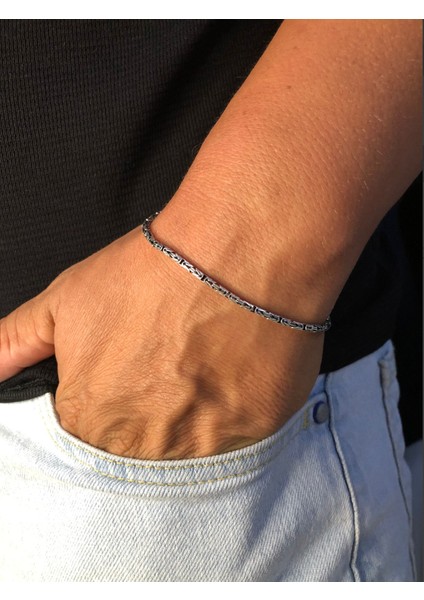 Erkek Gümüş Bileklik - 2mm Yuvarlak Kral Model • Işıklı Kutuda • Sevgiliye • Eşe • Babaya Bileklik fiyatları