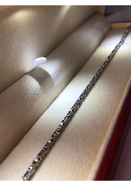 Erkek Gümüş Bileklik - 2mm Yuvarlak Kral Model • Işıklı Kutuda • Sevgiliye • Eşe • Babaya Bileklik modelleri