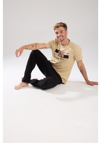Erkek Ten Rengi Kısa Kol Pijama Takımı modelleri