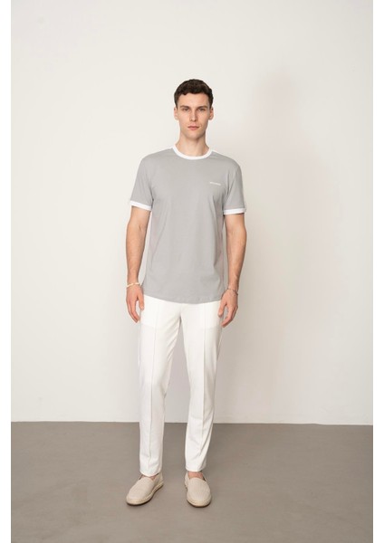 Gri Regular Fit Bisiklet Yaka Erkek T-Shirt E1024 fırsatları