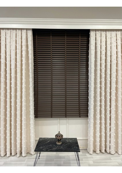 Koyu Kahverengi %100 Orijinal Ahşap Jaluzi Perde 50 mm Ofis Modern ve Tüm Mekanlar Için fiyatları