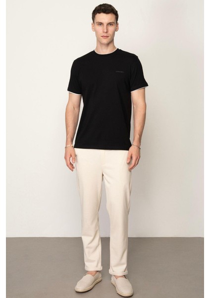 Siyah Regular Fit Bisiklet Yaka Erkek T-Shirt E1026 modelleri