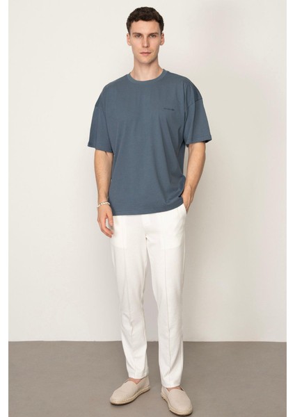Mavi Oversıze Bisiklet Yaka Erkek T-Shirt E1025 fiyatları