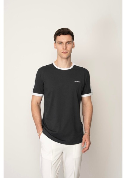 Füme Regular Fit Bisiklet Yaka Erkek T-Shirt E1024