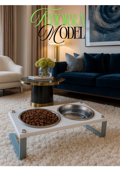 Kedi ve Köpekler Için Sağlıklı Yeme Standı, %10 Eğimli Tasarım ve Kaymaz Ayaklar