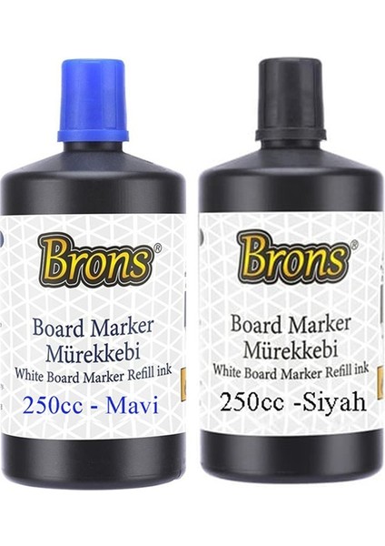 Mavi Siyah Yazı Tahta Kalem Mürekkebi 250ML 1 Adet Brons Tahta Kalemi Mürekkebi Kolay Silinebilir 250GR Okul Sınıf