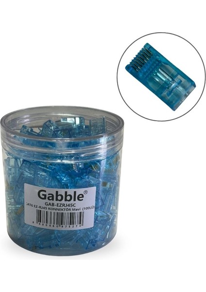 Gab-Clr EZRJ45 Cat6 Renkli Konnektör 100LÜ