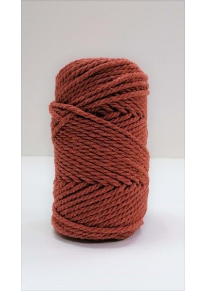Pamuk Makrome Ipi Taranan 3 mm 3 Büküm 250 gr Tarçın