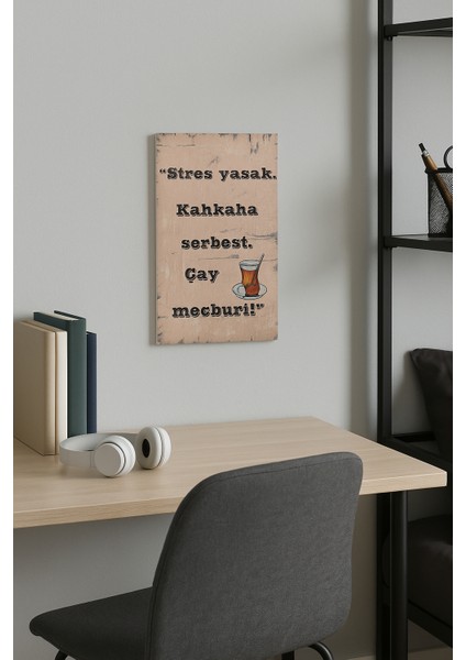 Retro Yazı Tasarımlı Mdf Uv Baskı Duvar Tablosu