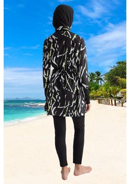 Modern Tesettür Plaj Giyim Özel Tasarım Esnek Kumaş Klora Dayanıklı Su Sporları Için fiyatları