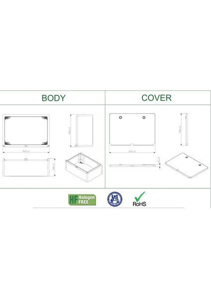 Abs Pano Opak Kapak Sac Taban 350X500X190