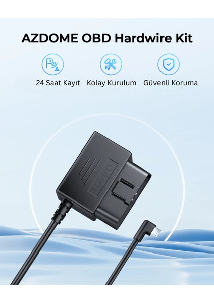 Obd Hardwire Kit Type-C Port – Park Modu Destekli, 12V-24V Araç Güç Adaptörü (M300, M550, M660, V600, PG17 Uyumlu) modelleri