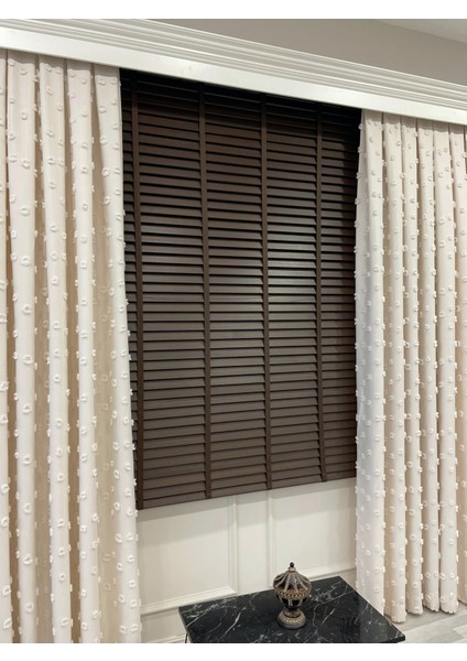 Koyu Kahverengi %100 Orijinal Ahşap Jaluzi Perde 50 mm Ofis Modern ve Tüm Mekanlar Için modelleri