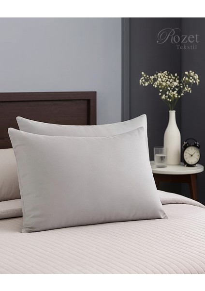 Gri Yastık Kılıfı Pamuk Kumaş Kapaklı (2 Adet) 50 x 70 cm fiyatları