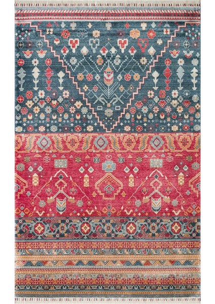 Nepal Zr 17 Yün Viskon Tensel Navy Multy Otantik Modern Uşak Desenli Halı