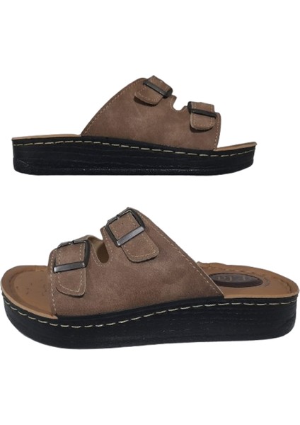 Ayarlanabilir Ortopedik Kadın Terlik Bej Renk Ultra Soft Taban