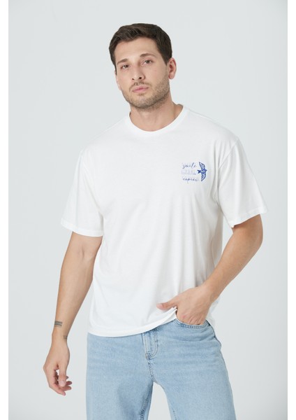 %100 Pamuk Erkek Relax Fit Rahat Kalıp Bisiklet Yaka Basic Düz Kısa Kollu Baskılı Tişört TNT-016 fiyatları
