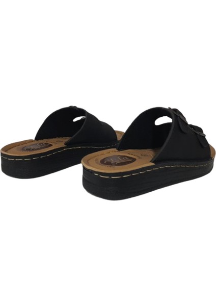 Ayarlanabilir Ortopedik Kadın Terlik Siyah Renk Ultra Soft Taban modelleri
