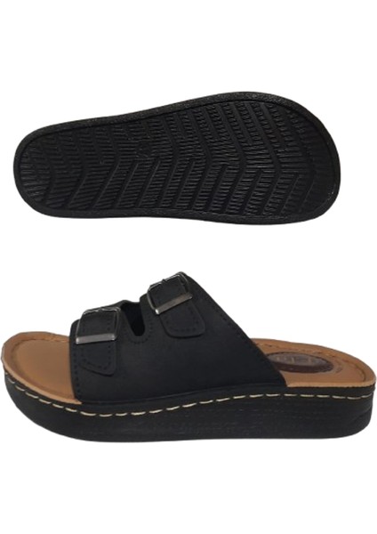 Ayarlanabilir Ortopedik Kadın Terlik Siyah Renk Ultra Soft Taban indirimleri