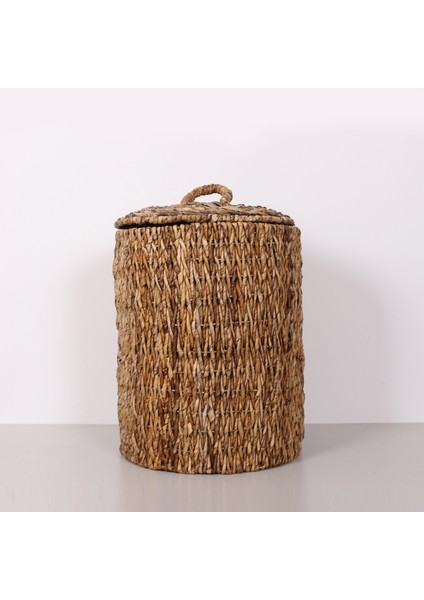 Mylamp Olimpos Doğal Abaka 41X60 cm Kapaklı Çamaşır ve Dekorasyon Sepeti