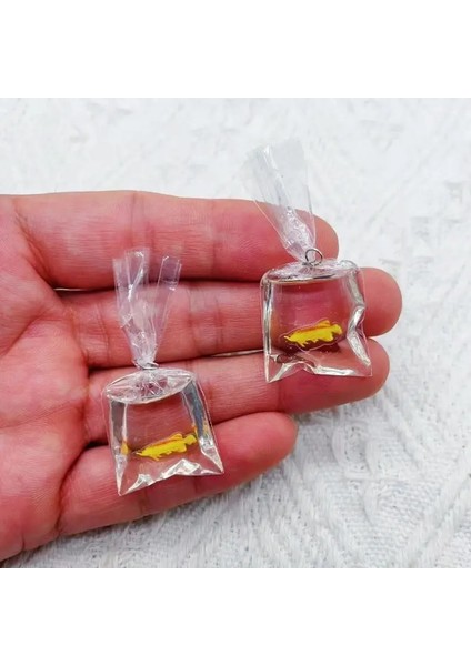 10PCS Mercan Balık Torbası Reçineleri Takılar Okyanus Şeffaf Küçük Balık Su Torbası Takı Kolye Takılar El Yapımı Diy Malzeme Metal Renk: 2 (Yurt Dışından)