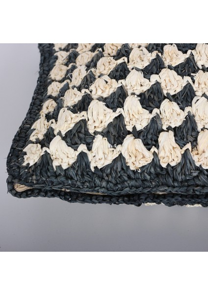 Mylamp Çift Yön Örgü 30X50 Cm. Doğal & Siyah Rafya Kırlent fırsatları