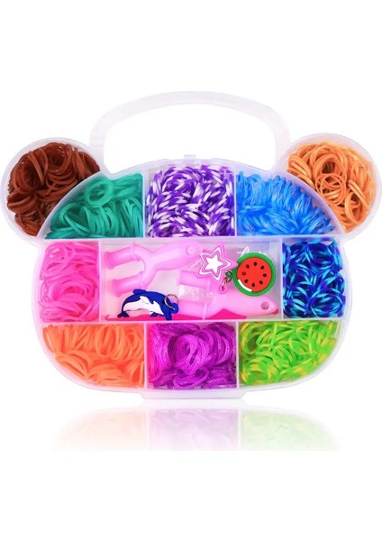 Renkli Tezgah Grupları Set Bilezik Yapmak Kit Dıy Lastik Bant Dokuma Bilezikler Için El Sanatları Oyuncakları Doğum Günü Hediyeleri Renk: Ayı (600 Pc) (Yurt Dışından)