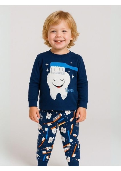 Erkek Çocuk Pamuklu Diş Baskılı Pijama Takımı fiyatları