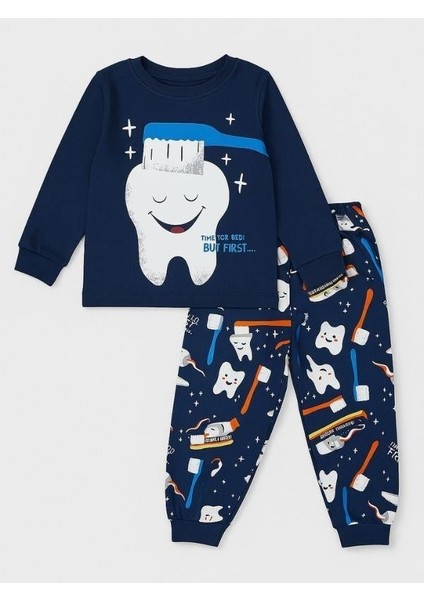 Erkek Çocuk Pamuklu Diş Baskılı Pijama Takımı modelleri