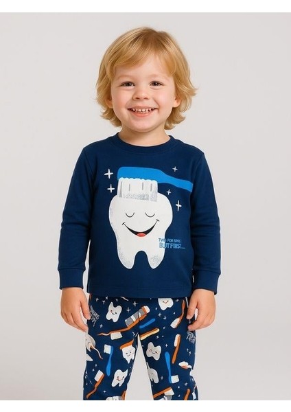 Erkek Çocuk Pamuklu Diş Baskılı Pijama Takımı indirimleri