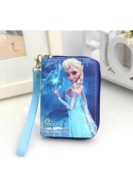 Sailor Moon Karikatür Kadınlar Kısa Cüzdanlar Kızlar Moda Madeni Para Çantası Dondurulmuş Elsa Ferminal Para Çantaları Kart Tutucu Çantalar Renk: Dan Ge Xue Hua (Yurt Dışından)