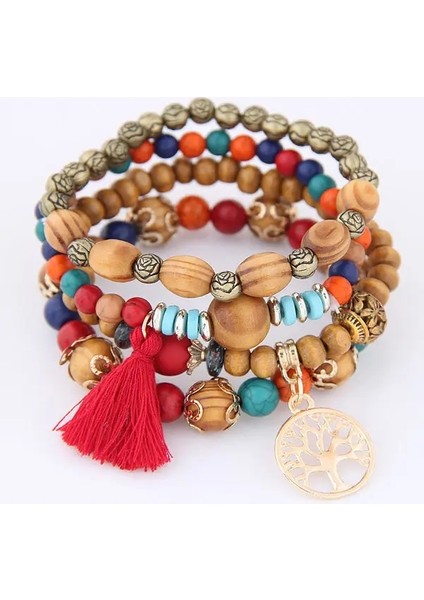 Diezi Koreli Modaya Modaya Molor Yeşil Kristal Boncuklar Halat Bilezikleri Kadın Kızlar Elastik Tel Sarma Bileklik Pulseira Feminametal Renk: Multi (Yurt Dışından)