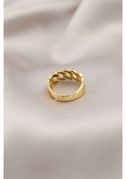 Gold Renk Metal Zincir Model Taşlı Kadın Yüzük fiyatları