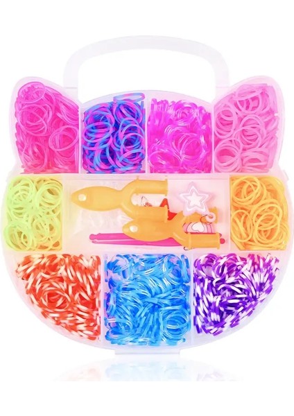 Yaratıcı Renkli Tezgah Grupları Set Gökkuşağı Bilezik Yapmak Kit Dıy Lastik Bant Dokuma Bilezikler Zanaat Oyuncakları Kızlar Için Doğum Günü Hediyesi: Kedi (600PCS) (Yurt Dışından)