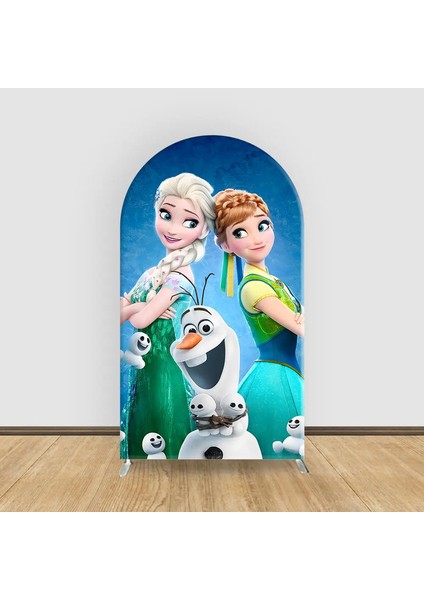 Dondurulmuş Prenses Kemeri Duvar Zemin Kapağı Elsa Anna Bebek Bebek Duş Duş Çocuğunun Doğum Günü Elastik Parti Dekoru Renk: 17/boyut: 1.6x3.9ft (50X120CM) (Yurt Dışından)