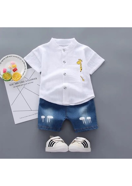 Yeni Yaz Bebek Erkek Giysileri Takım Elbise Gündelik Gömlek Şort 2pcs/set Çocuk Kıyleri Yürümeye Başlayan Moda Kostümü Bebek Izleme: P9/çocuk Boyutu: 80 (Yurt Dışından)