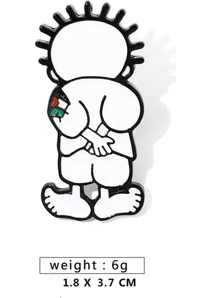 Emaye Paslanmaz Çelik Karpuz Broş Pin Geometrik Handala Boy Kalp Çantası Sırt Çantası Rozeti Mücevher Metal Renk: E (Yurt Dışından)