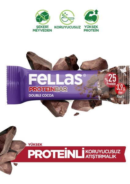 Duble Kakaolu Protein Bar 32 g x 12 Adet