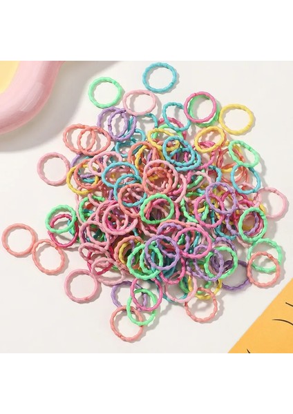 100PCS 2cm Renkli Kauçuk Bant Saçlara Zarar Vermez Küçük Başparmak Yüzüğü Yüksek Elastik Iplik Yürümeye Başlayan Çocuk Scrunchies Setcolor: JIT0013-5 (Yurt Dışından)