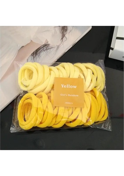 50PCS/SET Kadın Kızlar 4cm 2cm Renkli Naylon Elastik Saç Bantları At Kuyruğu Tutucu Lastik Bantlar Scrunchie Kafa Bandı Saç Aksesuarları Renk: E (Yurt Dışından)