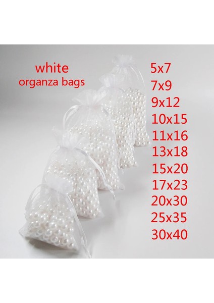 100PCS/LOT Düğün Partisi Beyaz Organze Çanta 7x9 9X12 10X15 13X18 15X20 17X23 20X30 30X40CM Mücevher Ambalaj Poşet Renk: 15X20CM-BEYAZ/BOYUT: 100PCS (Yurt Dışından)