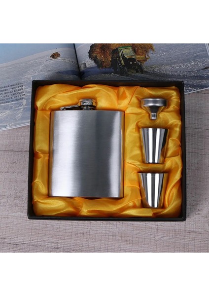8oz Dış Mekan Taşınabilir Cep Kalça Şişesi Paslanmaz Çelik Şişesi Içecek Alkol Konteyner Hediye Kutusu Votka Içme Şişesi Toolor: B (Yurt Dışından)