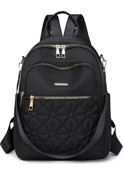 Kadınlar Sırt Çantası Yeni Moda Light Luxuyr Tasarım Katı Çok Yönlü Temel Sırt Çantası Gündelik Trend Seyahat Naylon Bayanlar Bagcolor: Siyah/boyut: 16 Inç (Yurt Dışından)