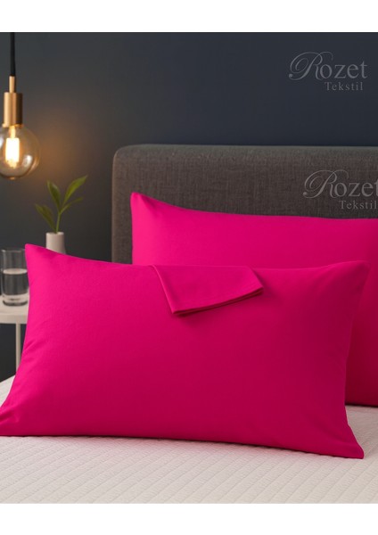 Fuşya Yastık Kılıfı Pamuk Kumaş Kapaklı (2 Adet) 50 x 70 cm fiyatları