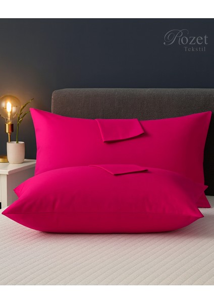Fuşya Yastık Kılıfı Pamuk Kumaş Kapaklı (2 Adet) 50 x 70 cm modelleri