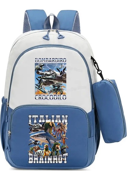 Brainrot Backpacks Set Sıcak Öğrenci Okulu Çantası Pencil Case Boy Okula Geri Hediye Eğlence Mochila Gençler Seyahat Bagscolor: SHJ-37S Shj-6x (Yurt Dışından)