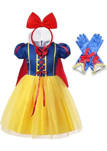 Kar Beyazı Prenses Dress Çocuk Kız Kostüm Cape Meapeen Cadılar Karnaval Doğum Günü Partisi Cosplay Giyim Kıyleri: Elbise Takım Saray1/çocuk Boyutu: 2y (Boyut 100) (Yurt Dışından)