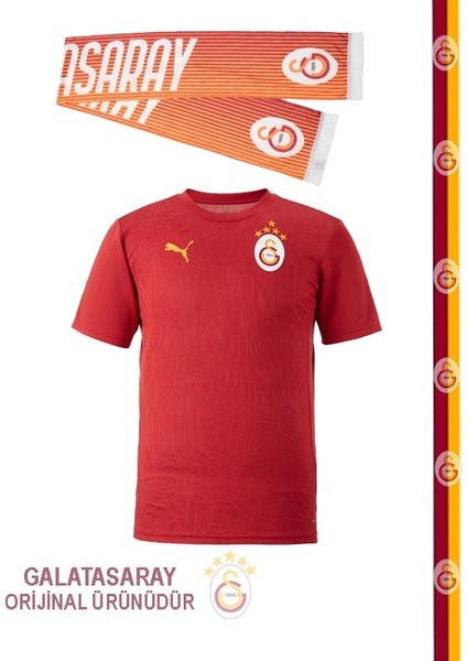 Orijinal Kırmızı Puma A Takım Antrenman 5 Yıldız T-Shirt Şal Atkı Hediyeli